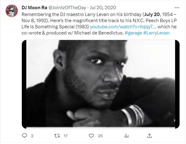 Larry Levan (July 20, 1954 – November 8, 1992) – Life Is Something
