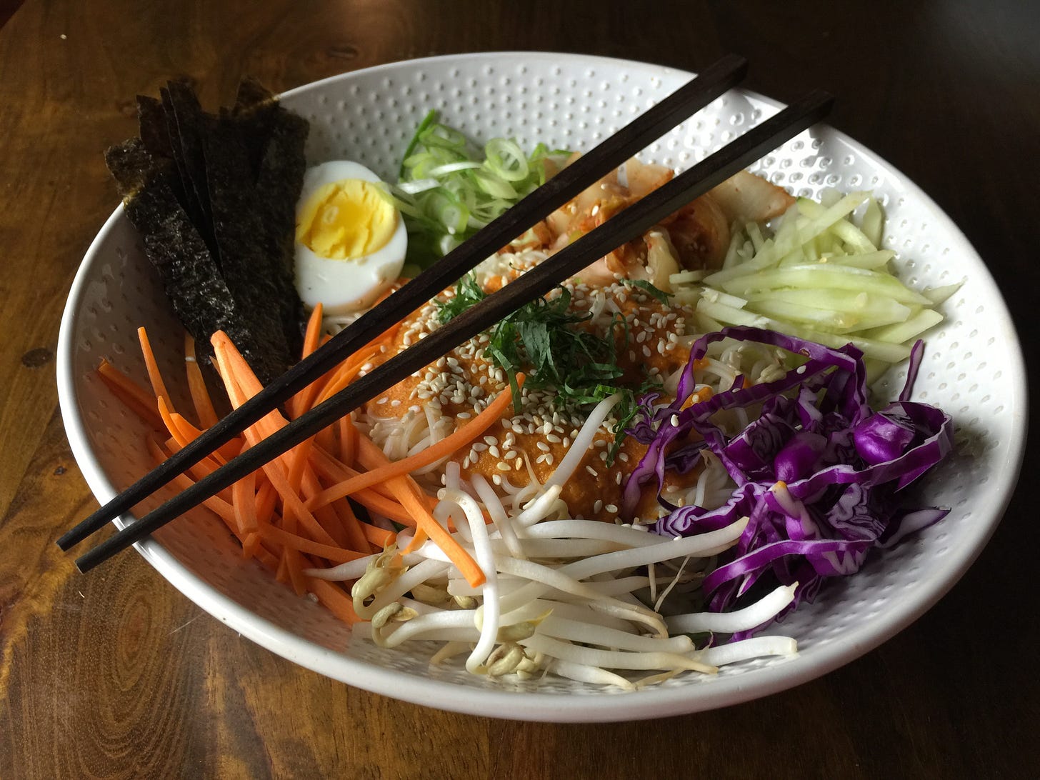 Cold and spicy Korean noodles