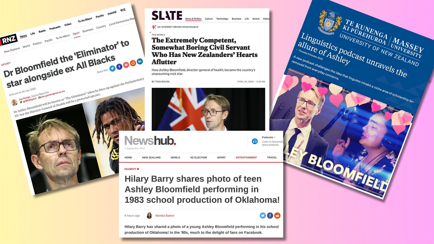 Bloomfield, a civil servant… was suddenly cast as heartthrob, rugby mate, and more. A hero for every demograph