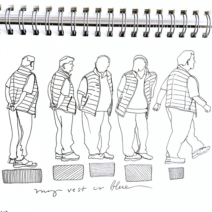 Some of the daily one-line contour drawings from my 2019 series.