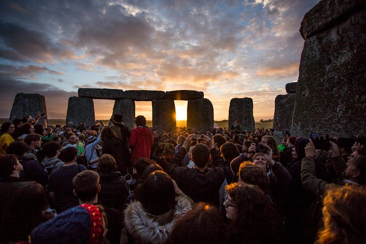 The sarsen stones at the center of the site are carefully aligned with the movements of the sun, and access to Stonehenge is often opened up to the public for free during the spring equinox.