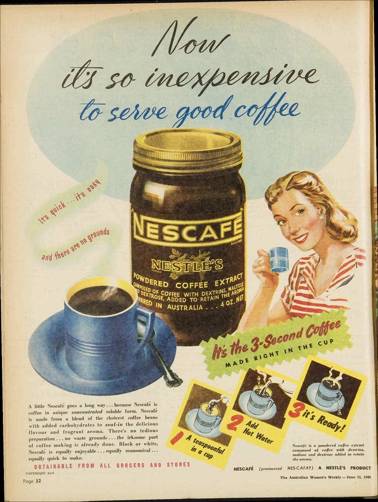 1948 Nescafe advertisement 1948 Nescafe advertisement
