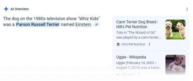 The dog on the 1980s television show "Whiz Kids" was a Parson Russell Terrier named Einstein.
