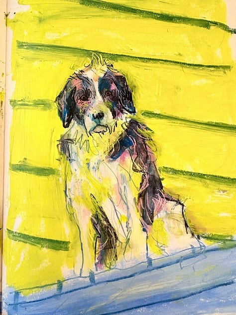 three artists draw the same dog
