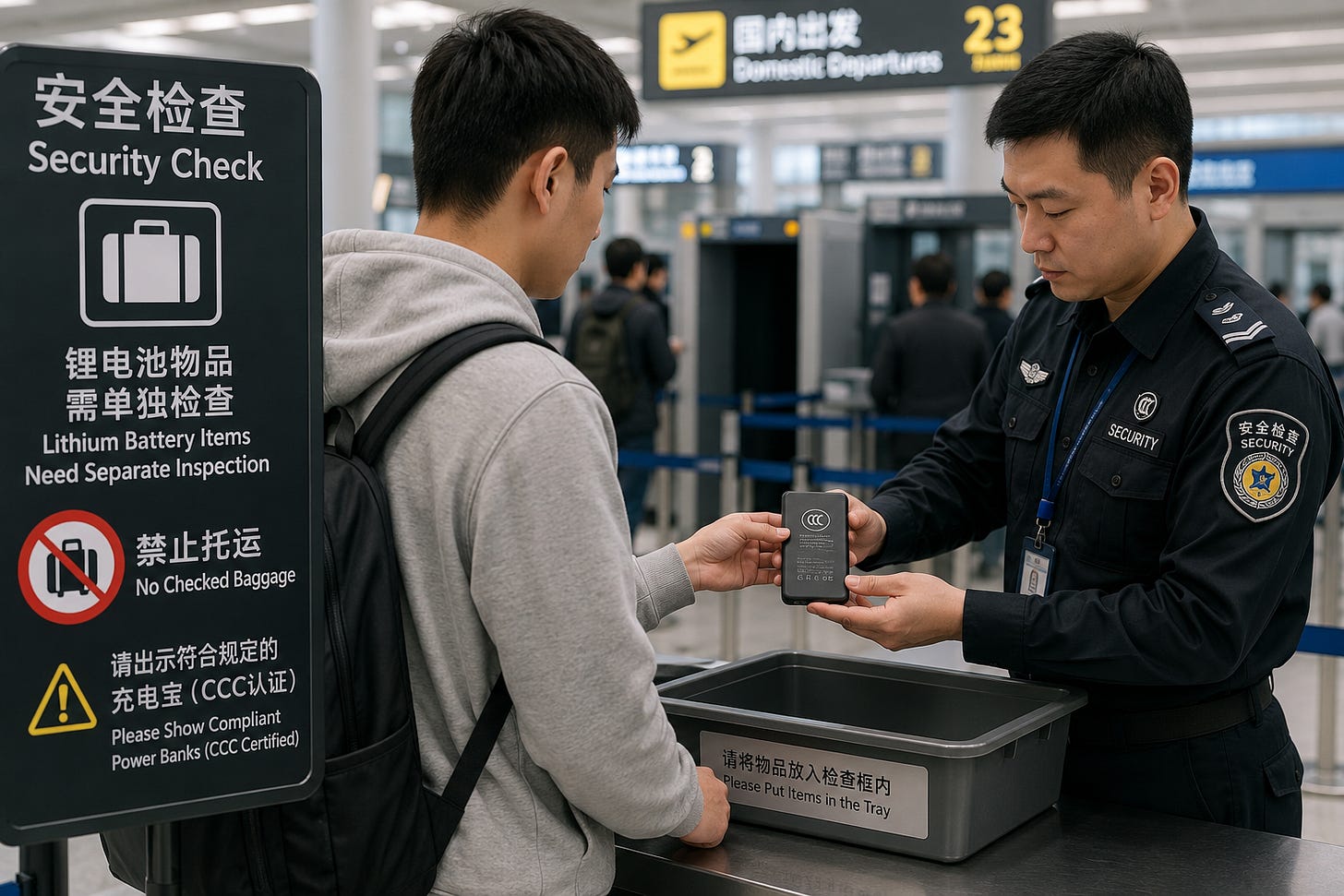 Controllo aeroporto Cina per powerbank con certificazione CCC. Controllo aeroporto Cina per powerbank con certificazione CCC.