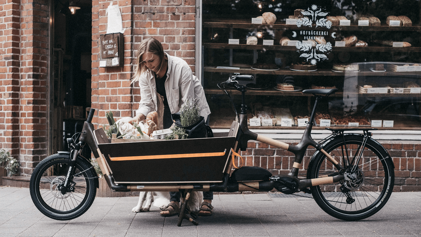 My Boo's Kumasi EP6 cargo bike weighs in around 97 lb
