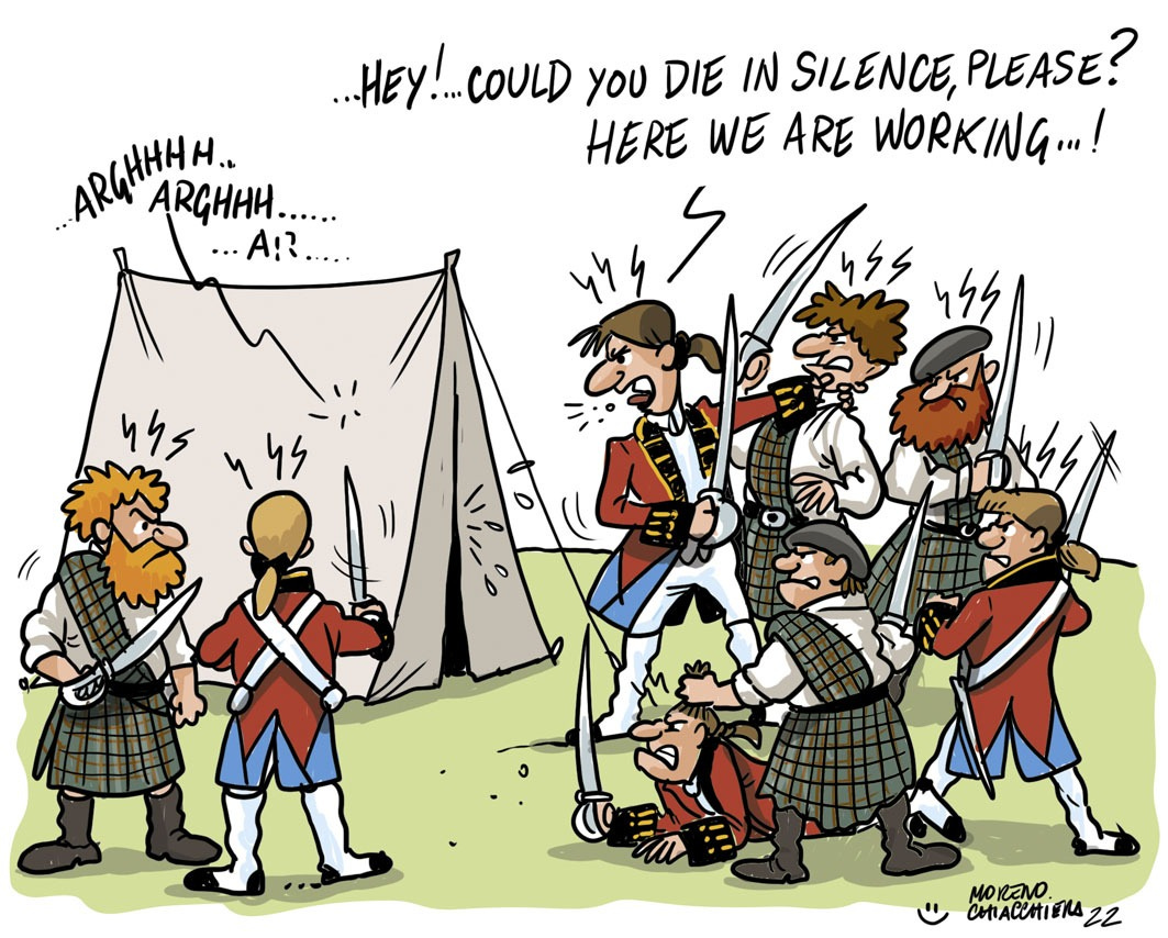 May be an image of ‎text that says "‎ARAHH H.. ARGHHH...... ...A!?..... HEY! COULD you DIE Ι SILENCE, PLEASE? HERE WE ARE ...! ت ነነም זלו ነነነ ۱ر//١۵ μoжamo. CMCHИ 22‎"‎