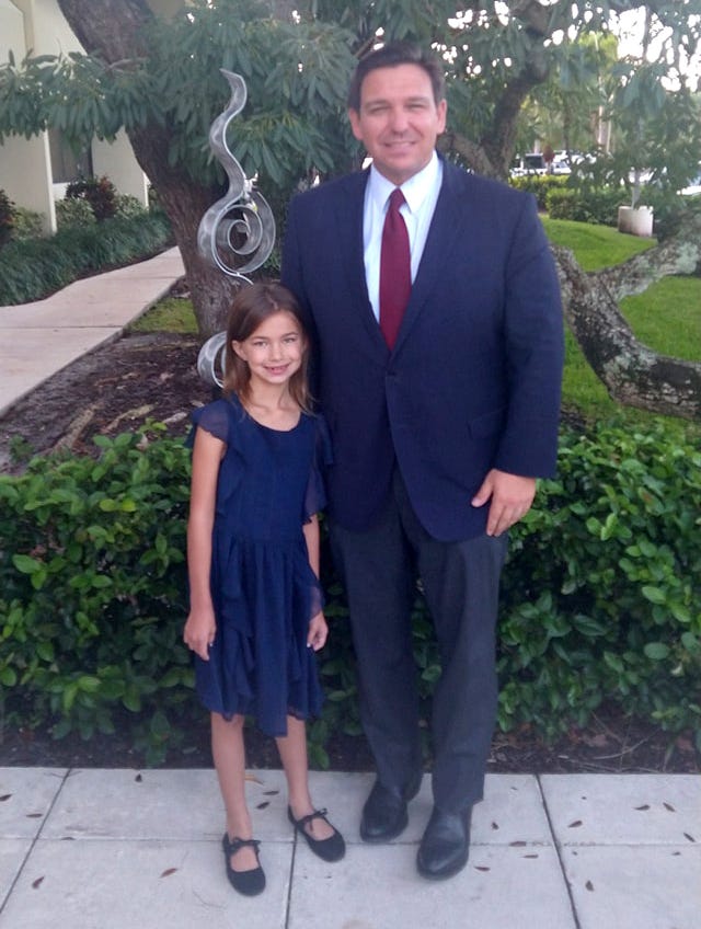 Fiona Lashells with Governor Ron DeSantis