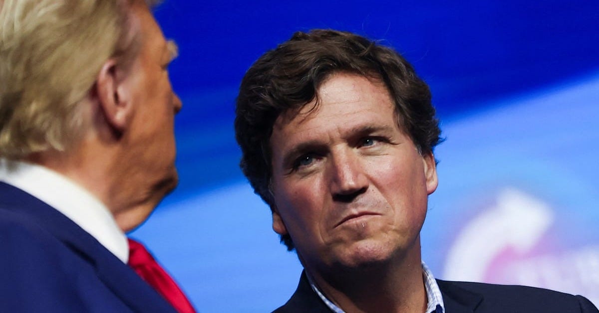 Tucker Carlson warms up crowd at Trump rally with bizarre spanking rant | Tucker  Carlson | The Guardian