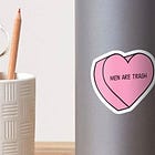 "All Men Are Trash" stickers, $2.99 on Etsy