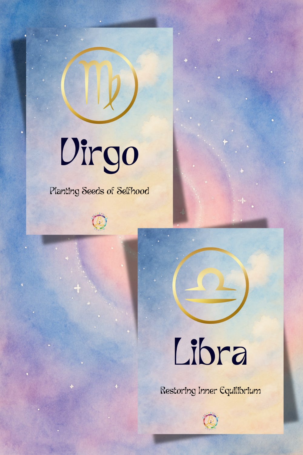 Example zodiac mantra cards - CreaTEAvity Studio