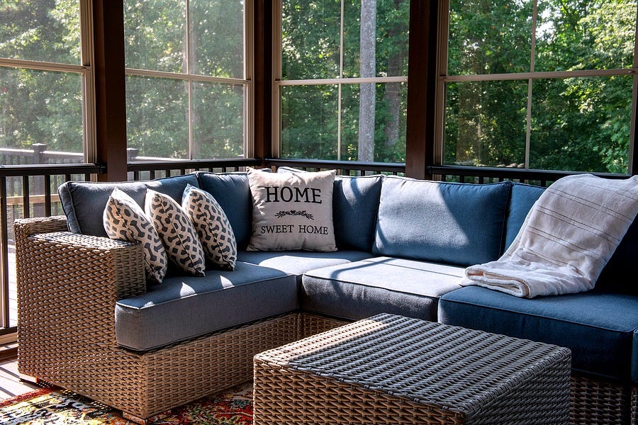Three-season porch in the Boston suburbs.