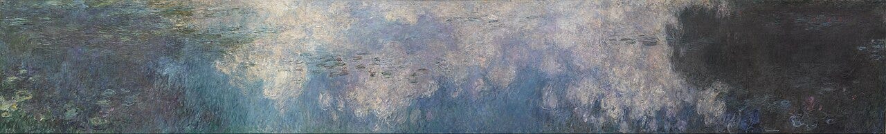 Claude Monet, Water Lilies, a pond surface reflecting clouds Claude Monet, Water Lilies, a pond surface reflecting clouds
