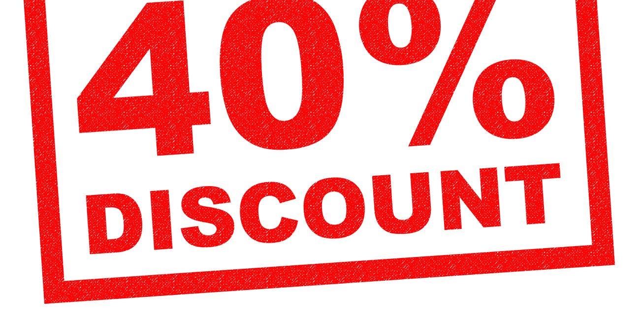Thank You! Here is 40% Off a Paid Subscription