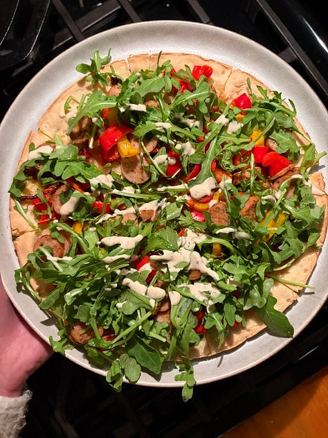 chicken wraps, egg bites, stir fry, peruvian chicken plates, cauliflower pizza, and smash tacos