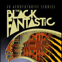 On the left is the cover of The Black Fantastic. Underneath the title are three abstract illustrations of a Black woman's face filled with patterns African textile patterns looking to the left, the colors around their braids pouring down into waves at the bottom of the cover. In the middle is the cover for Before the Coffee Gets Cold. It is an illustration of a simple, wooden café table with chairs of similar material at both ends. Ceramic coffee mugs rest on saucers atop the table, where a coffee-colored cat sits beneath. and the title further down the bottom right of the cover. On the left is the cover of The Artist's Way. On the left is a painting of a mountain with a line of herons flying around its peak. On the right side of the cover is a large block containing the title.