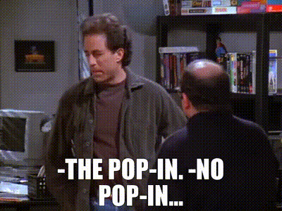 YARN | -The pop-in. -No pop-in... | Seinfeld (1993) - S08E11 The Little  Jerry | Video clips by quotes | 63f88992 | 紗