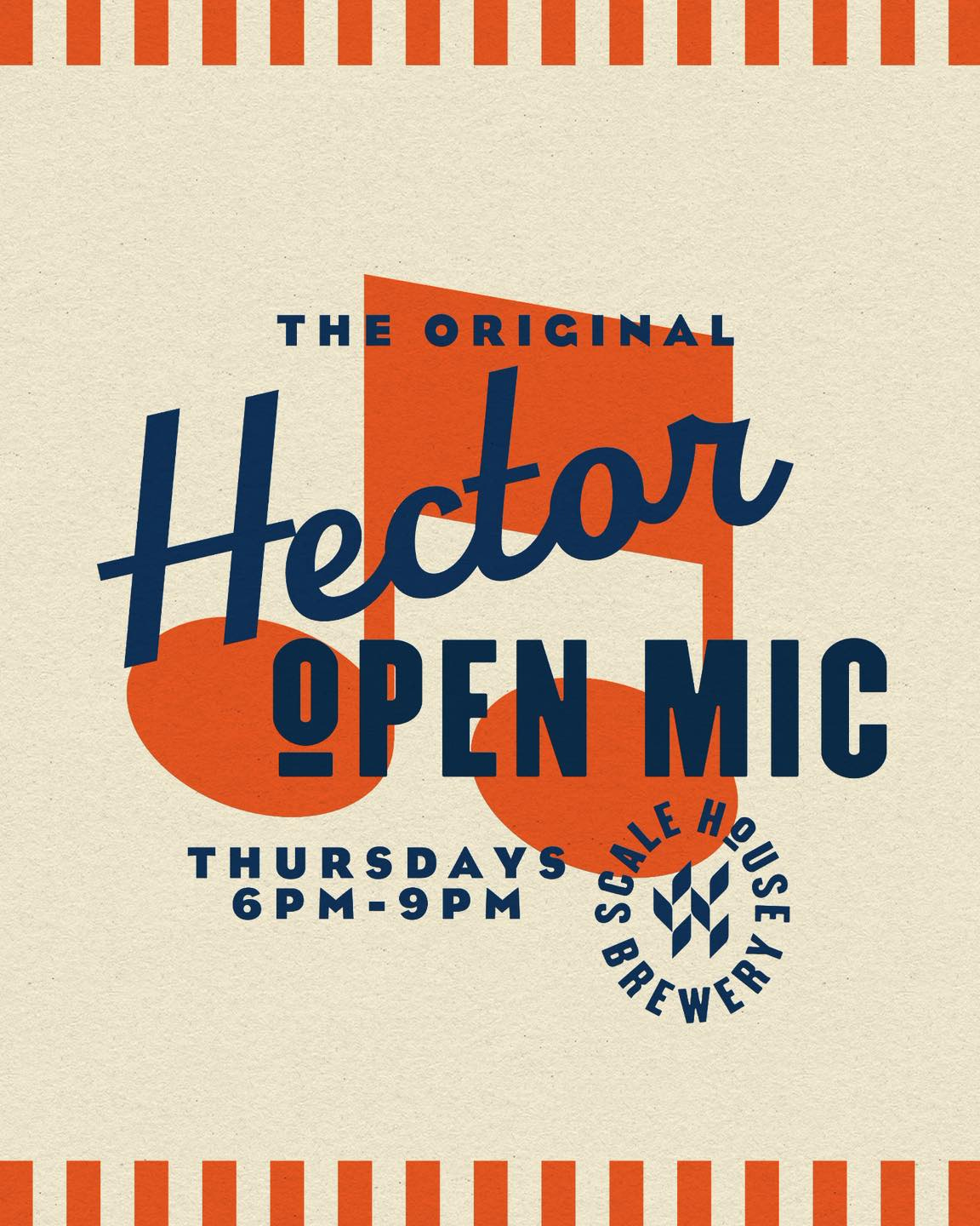 May be an image of ‎text that says '‎THE ORIGINAL Hector ΩΡΕΝ MIC THURSDAY ك WAE 6PM-9PM 9PM SALE PREW BAEWERT ERY‎'‎