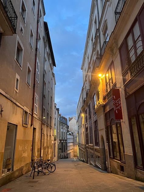 Evening at Bouffay, Rue Maréchal Joffre, the city center