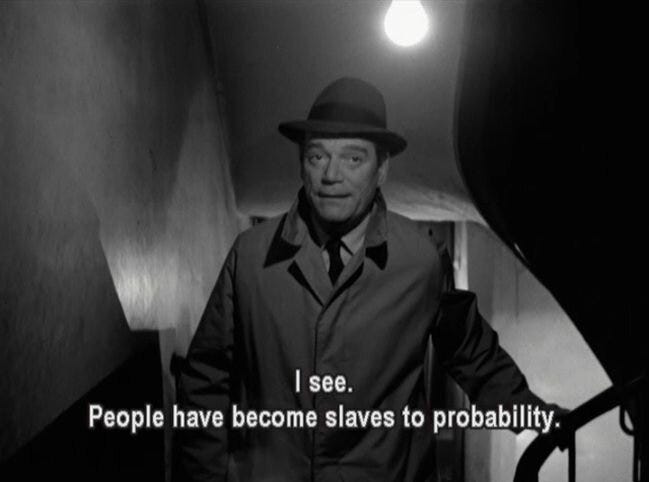 A scene from Alphaville. A scene from Alphaville.