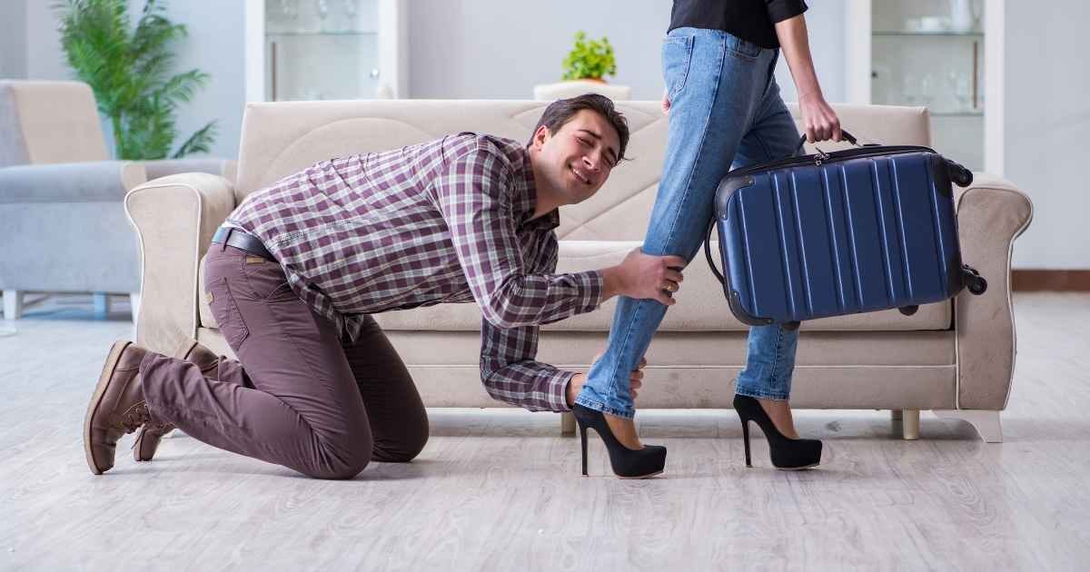 Man Begging Wife Not to Leave
