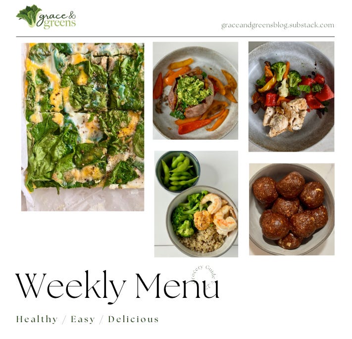 a weekly menu with healthy, easy, and delicious recipes all gluten-free and dairy-free