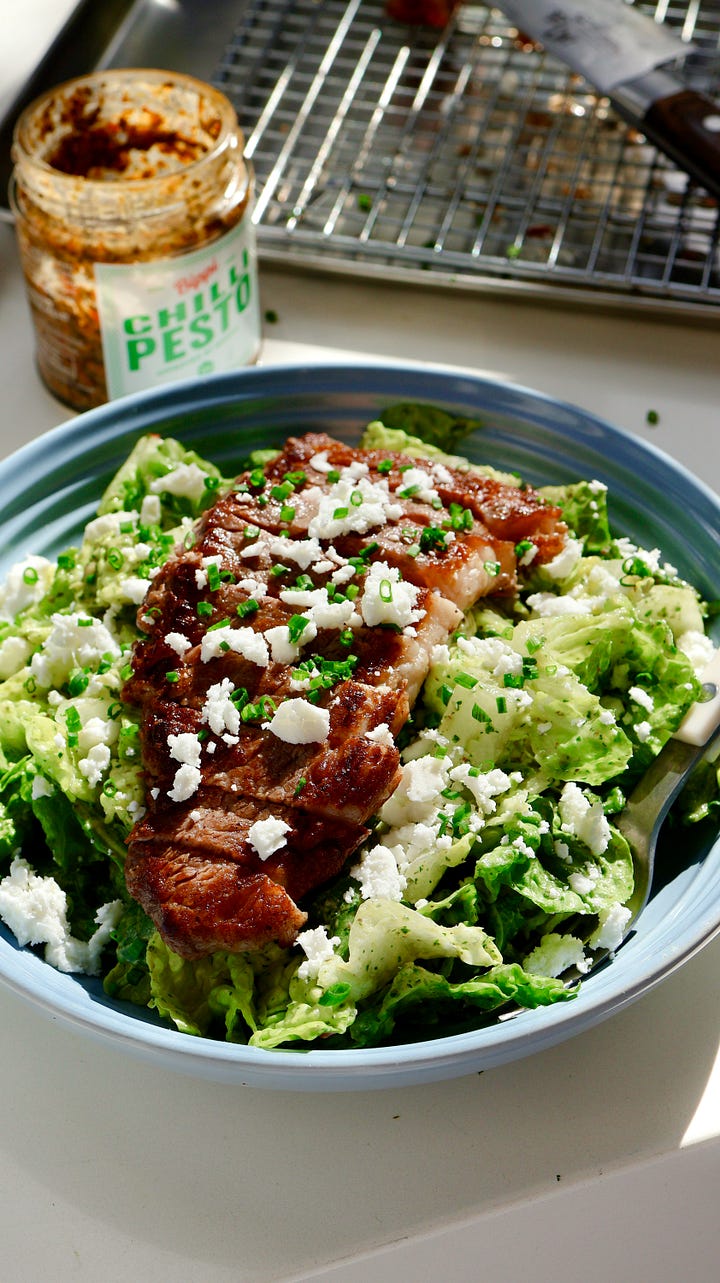 steak salad with green goddess dressing Green Goddess Steak Salad Bippi Foods