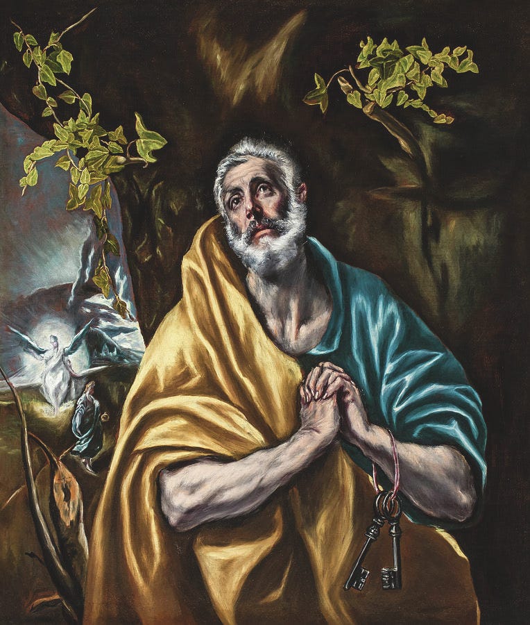 The Penitent Saint Peter, 1590-1595 Painting by El Greco | Pixels