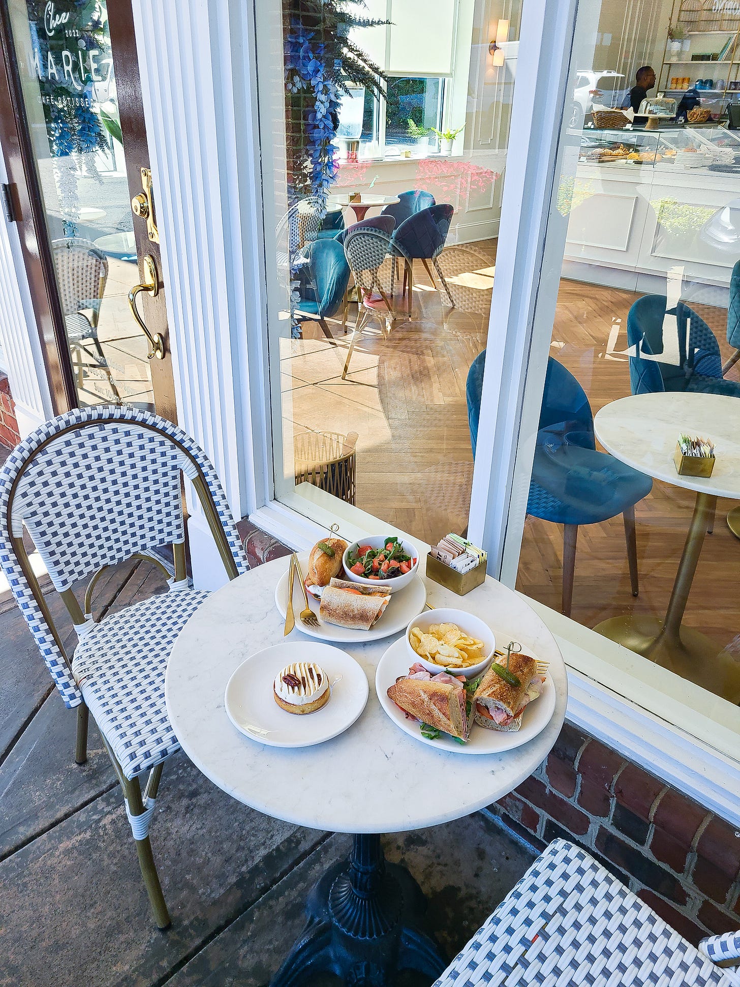 Chez Marie savory order + outdoor seating