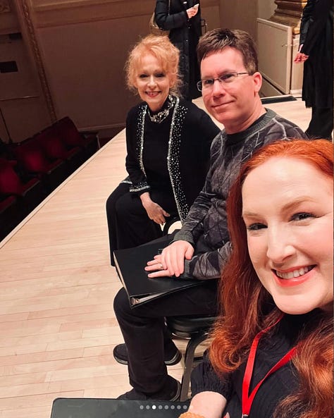 Photos on stage and back stage at Carneigie Hall