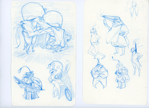 a collection of pages from Claire Donaldson's Sketchbooks