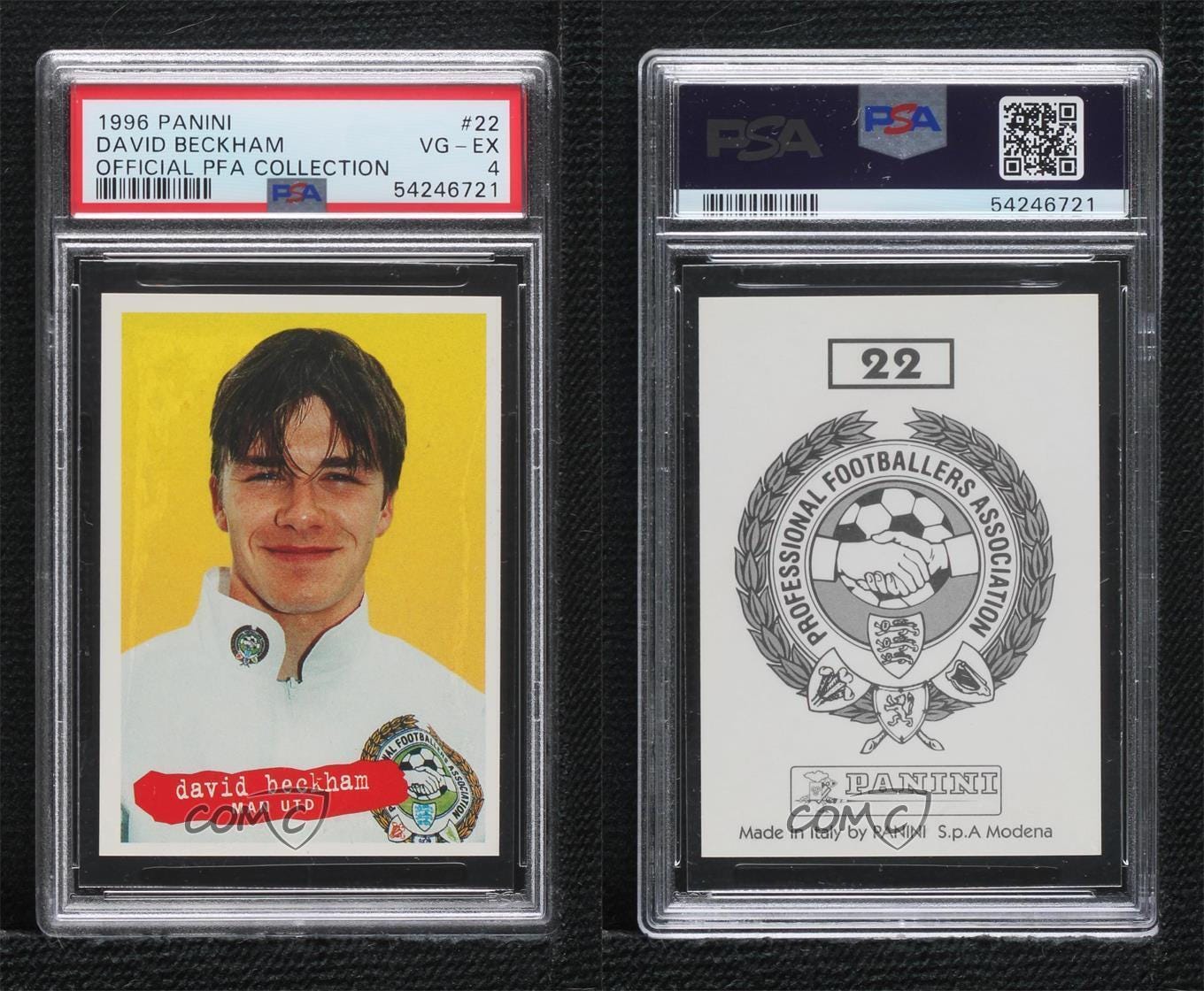 1996 Panini Professional Footballers Association David Beckham PSA 4 Rookie RC - Picture 3 of 3