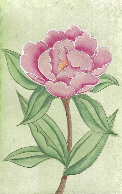Peony Study by Lily Pond
