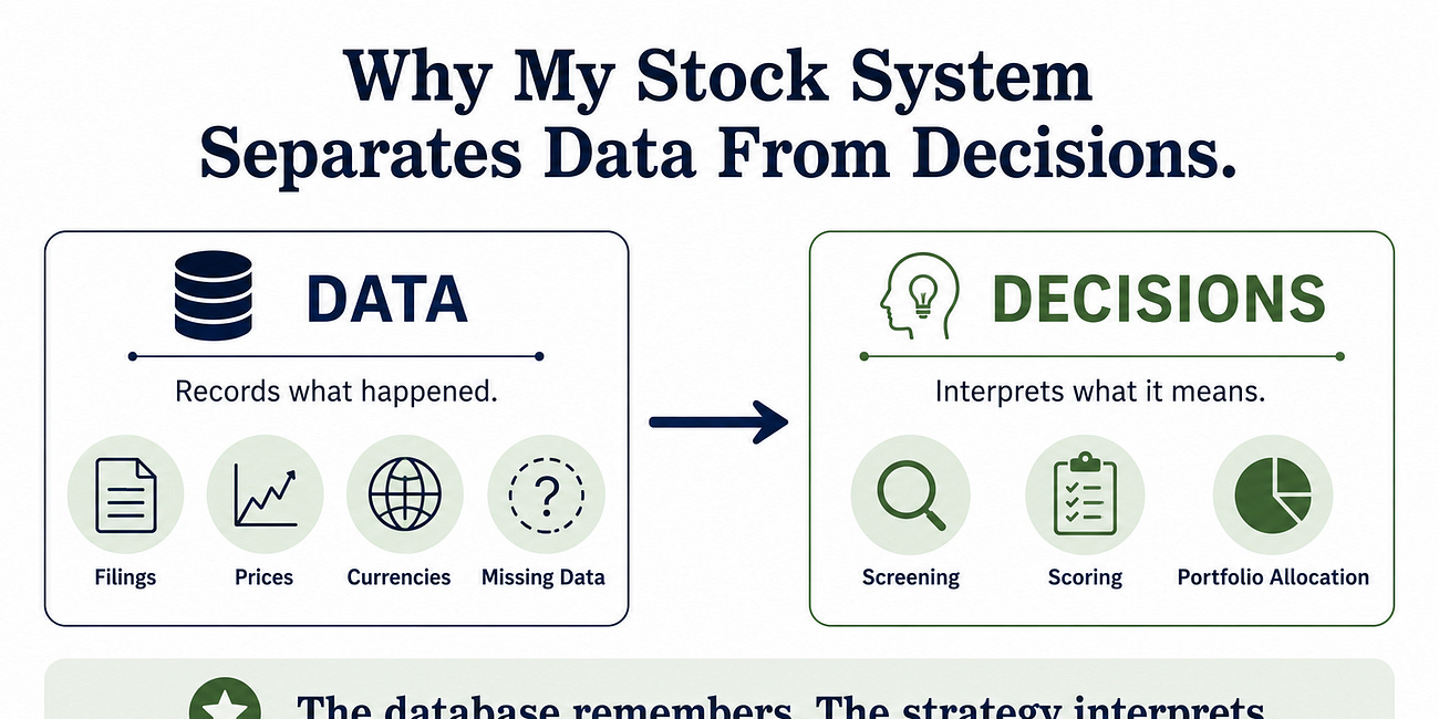 Why My Stock System Separates Data From Decisions