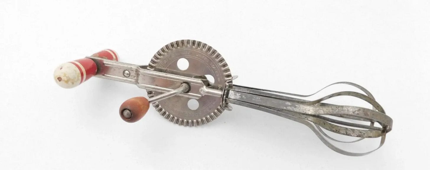Vintage A&J Hand Egg Beater 1940s High Speed Super Center Drive - Picture 1 of 5 Vintage A&J Hand Egg Beater 1940s High Speed Super Center Drive - Picture 1 of 5
