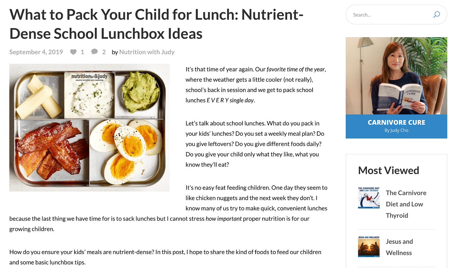 nutrition with judy lunchbox ideas