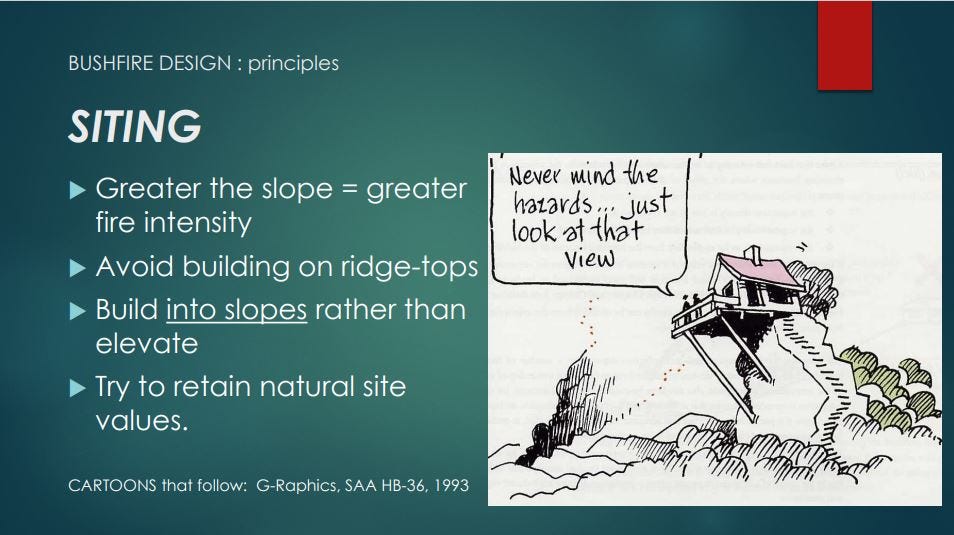 building for bushfire - siting a house building for bushfire - siting a house