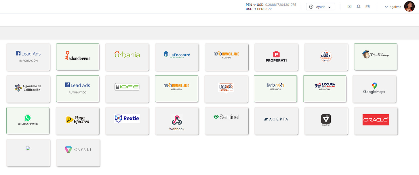 CRM Sperant - Integraciones