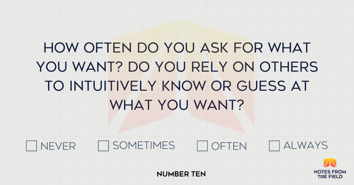 How often do you ask for what you want? Do you rely on others to intuitively know or guess at what you want?