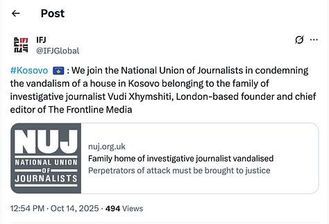 International Press Freedom Organisations Reactions.