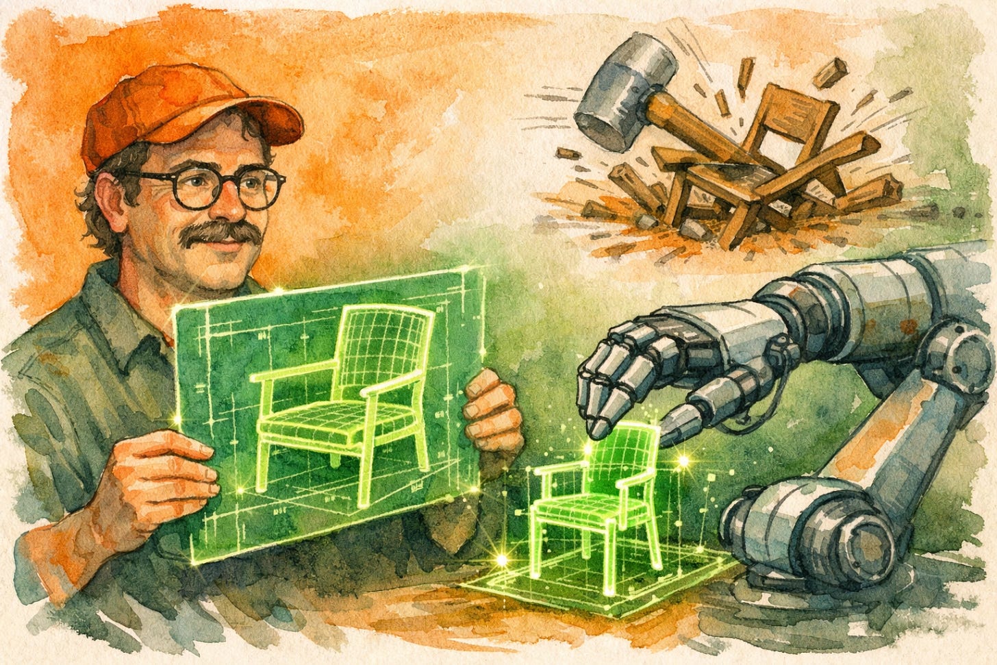 Using a holographic blueprint to guide AI robotic hands with precision and clear specification Using a holographic blueprint to guide AI robotic hands with precision and clear specification