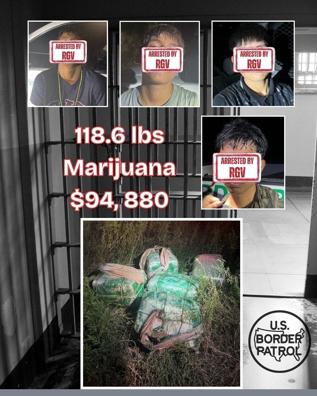Four Mexican teens were caught while smuggling bales of marijuana across the Rio Grande into Texas on June 23, 2025. Four Mexican teens were caught while smuggling bales of marijuana across the Rio Grande into Texas on June 23, 2025.