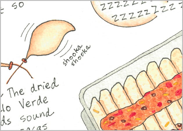 Enchiladas, Sandals, Natural Noisemakers & a Retro Rolling Pin