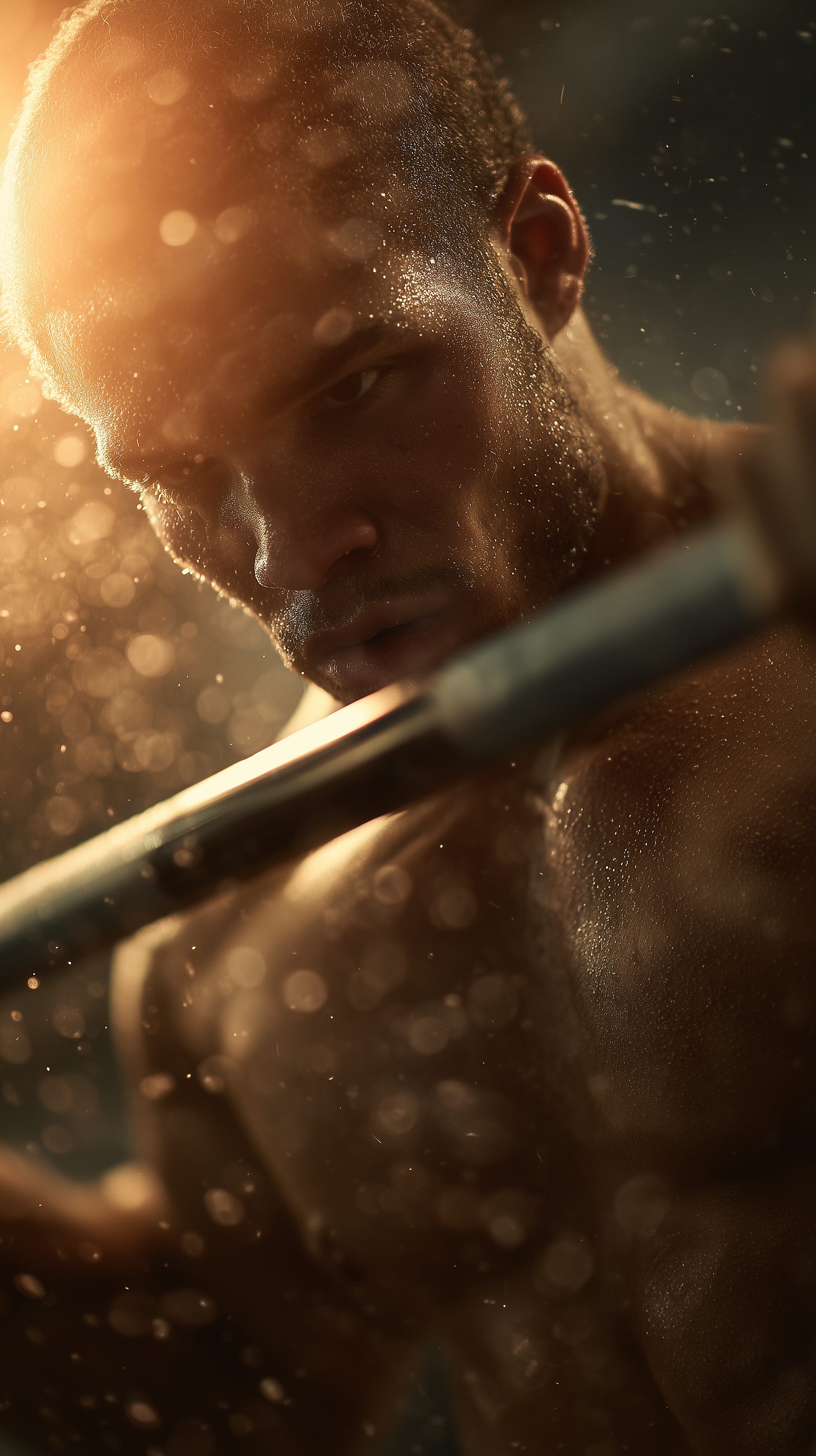 Sweaty male bodybuilder getting ready to backsquat. Sweaty male bodybuilder getting ready to backsquat.