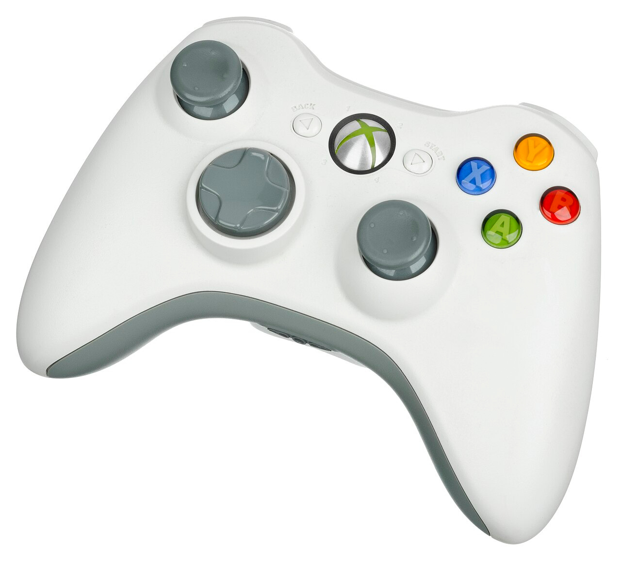白色 Xbox 控制器｜來源：Evan-Amos／Wikimedia Commons（CC BY-SA 3.0）