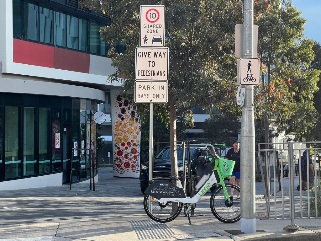 In Redfern, just in front of a ramp.