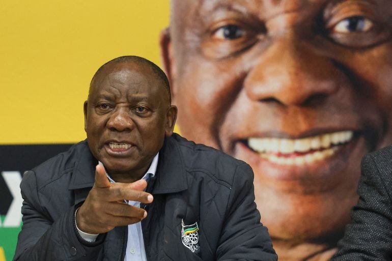 President Cyril Ramaphosa gestures as he speaks. President Cyril Ramaphosa gestures as he speaks.