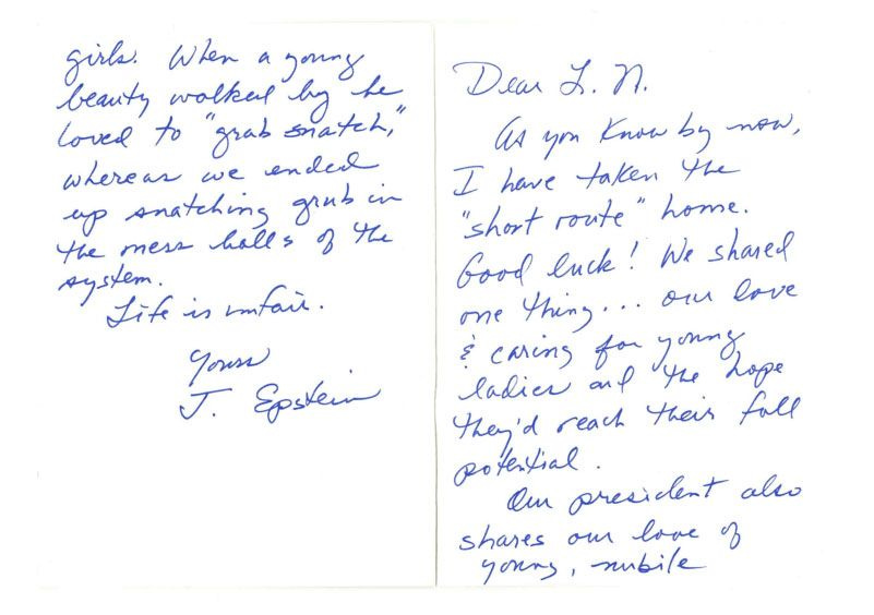 Letter to Larry Nassar, signed by 'J. Epstein,' cites “our president” | CNN  Politics