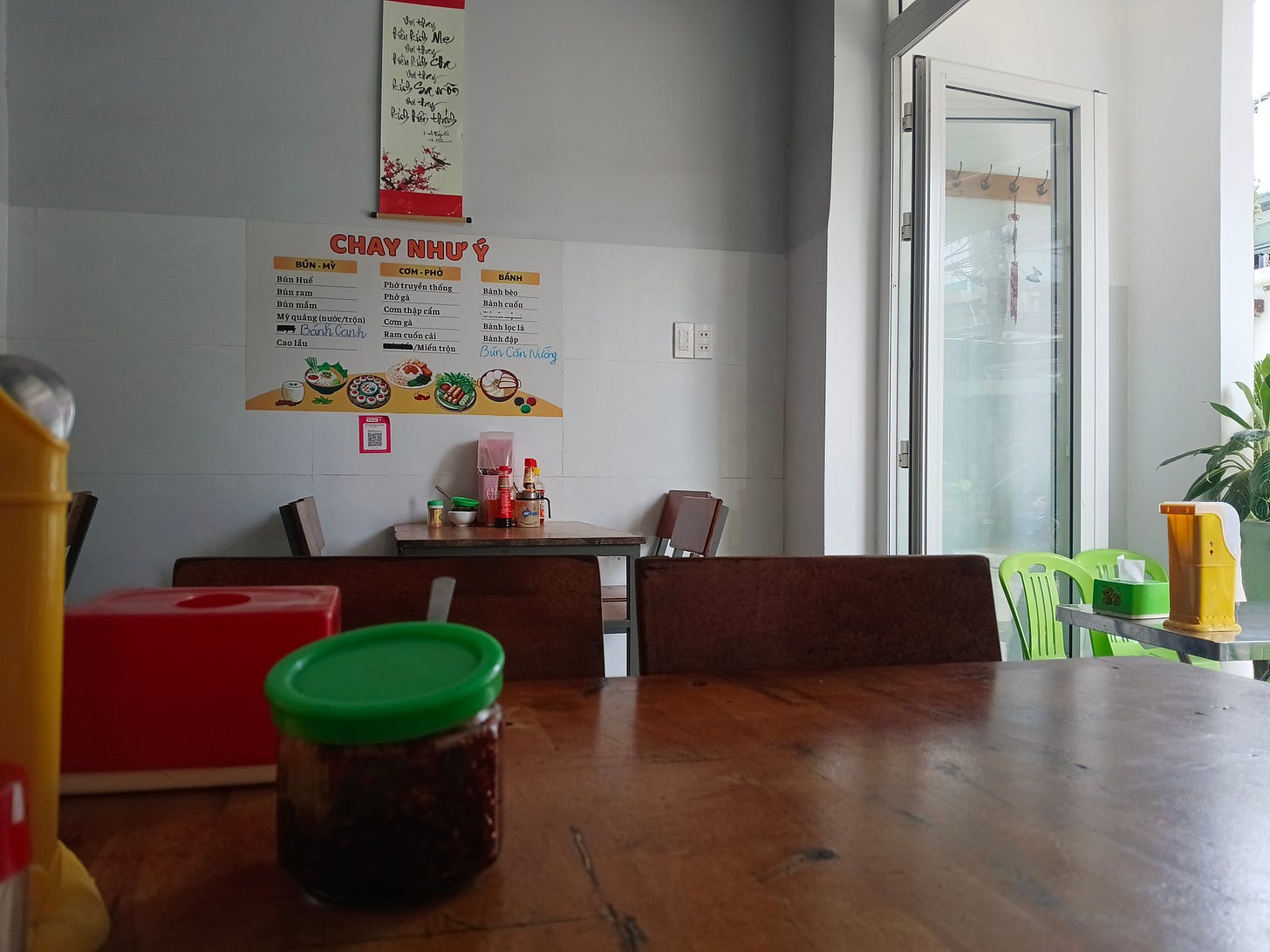 inside a vegetarian restaurant