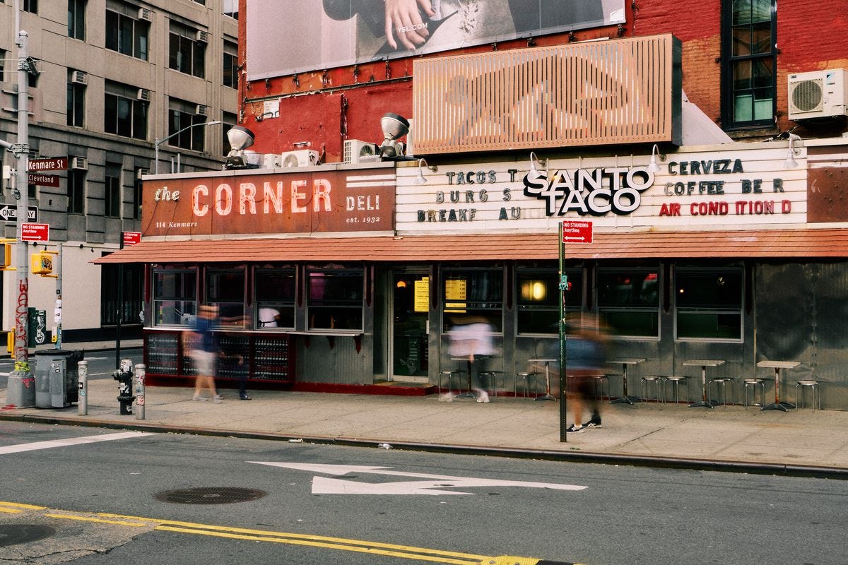The exterior of Santo Taco. 
